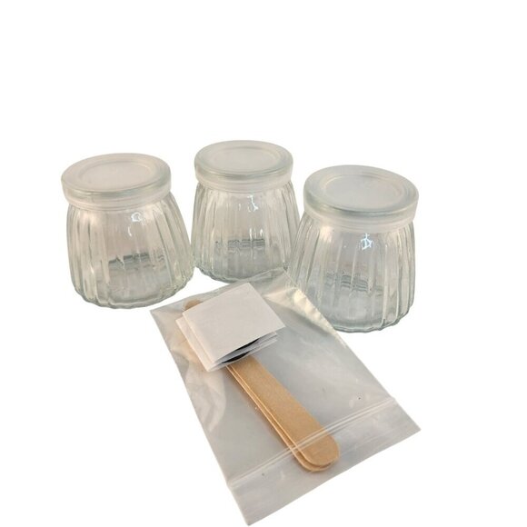 Set Of 3 Clear Glass Jars With Lids & Accessories For Crafting Or Storage - Picture 4 of 12